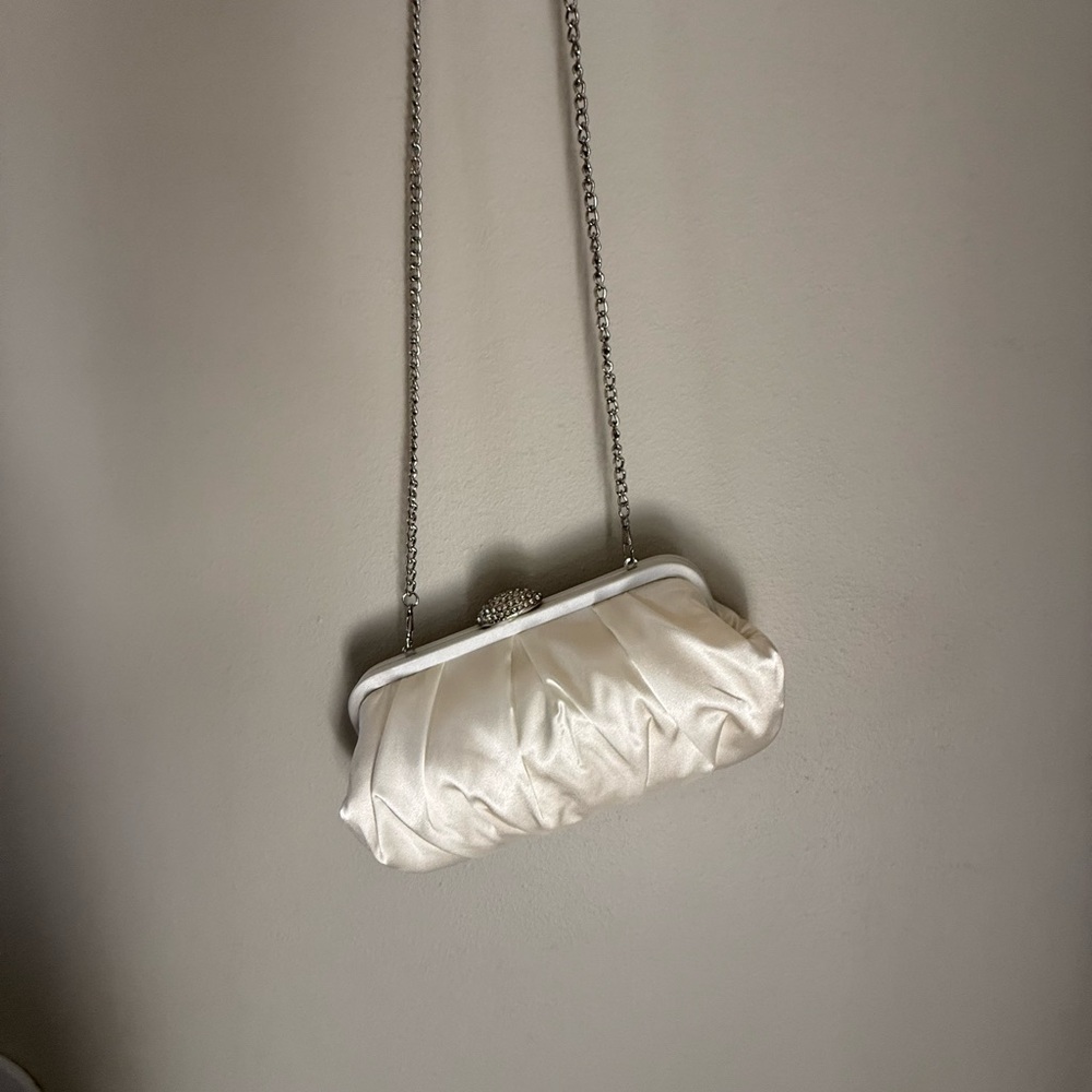 White satin clutch
